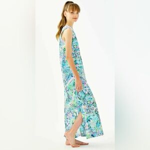Lilly Pulitzer Floral Sleeveless Maxi girls Dress size 10